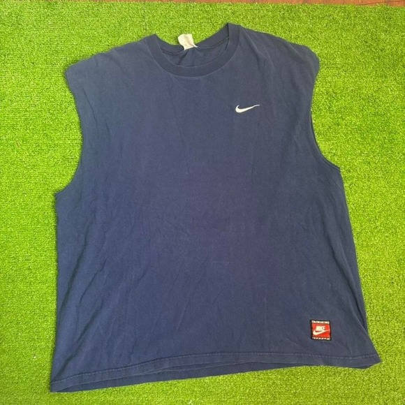 Vintage Y2K Nike Men's XL Navy Blue Workout Tank Top Active Sporty - Picture 1 of 5